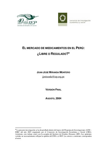 El mercado de medicamentos en el Perú: ¿libre o regulado?