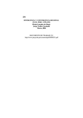 Divergencia y convergencia regional en el Perú: 1978-1992