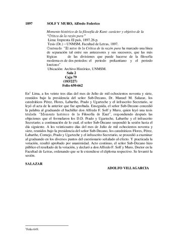 Momento histórico de la filosofía de Kant: carácter y objetivo de la “Crítica de la razón pura”