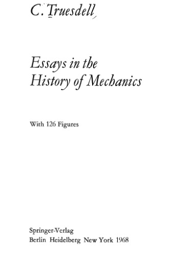 Essays in the History of Mechanics