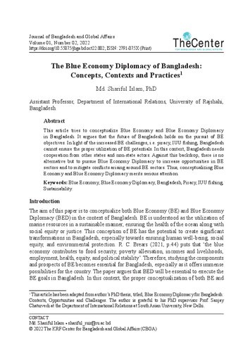 The Blue Economy Diplomacy of Bangladesh