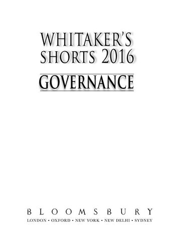 Whitaker's Shorts 2016: Governance