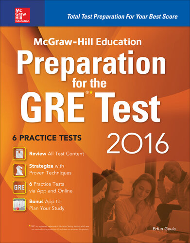 McGraw-Hill Education Preparation for the GRE Test 2016: Strategies + 6 Practice Tests + 2 Apps