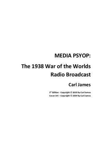 Media Psyop: The 1938 War of the Worlds Radio Broadcast