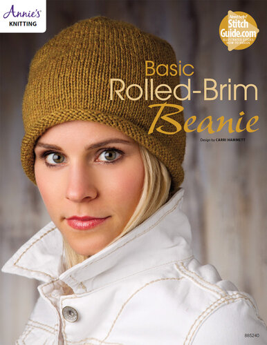 Basic Rolled-Brim Beanie Knit Pattern