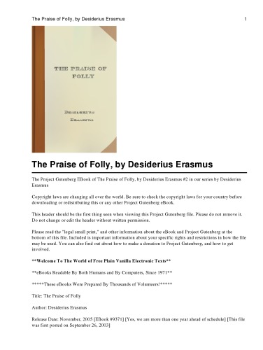 The Praise Of Folly