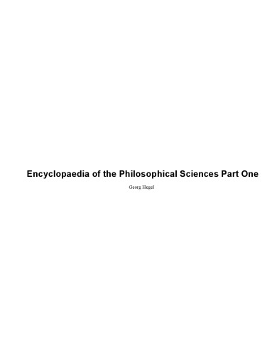 Encyclopaedia of the Philosophical Sciences