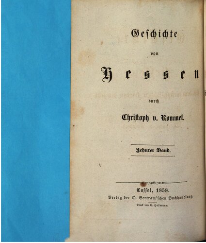 Geschichte von Hessen seit dem Westfälischen Frieden bis jetzt