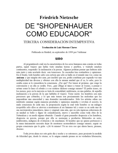 Schopenhauer como educador