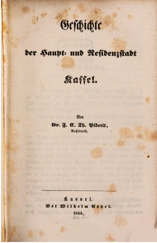 Geschichte der Haupt- und Residenzstadt Kassel