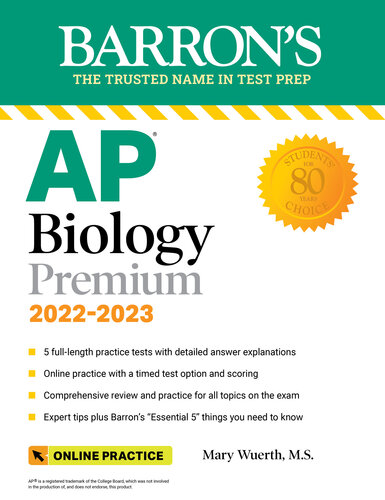 AP Biology Premium, 2022-2023: 5 Practice Tests + Comprehensive Review + Online Practice