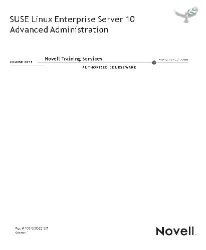 SUSE Linux Enterprise Server 10. Advanced Administration