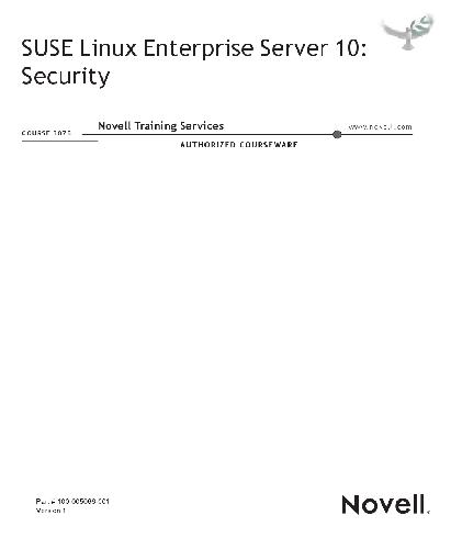 SUSE Linux Enterprise Server 10: Security