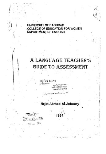 A Language Teacher's Guide To Assessment by Nejat Ahmed Al-Juboury