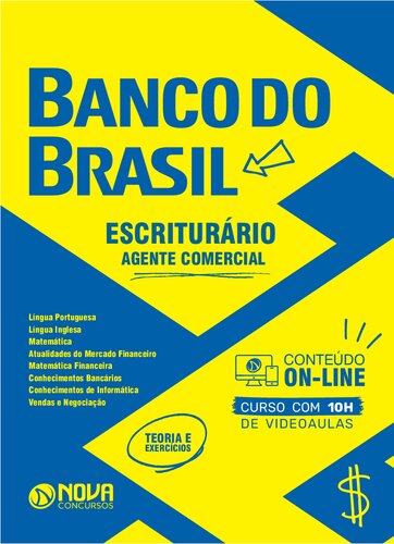 Apostila Banco do Brasil Escriturário Agente Comercial concurso 2021