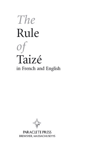 The Rule of Taizé