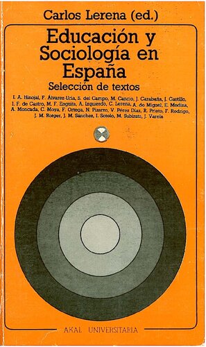 Educación y sociología en España. Selección de textos