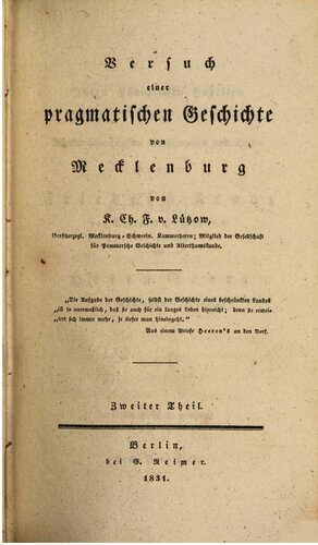 Versuch einer pragmatischen Geschichte von Mecklenburg