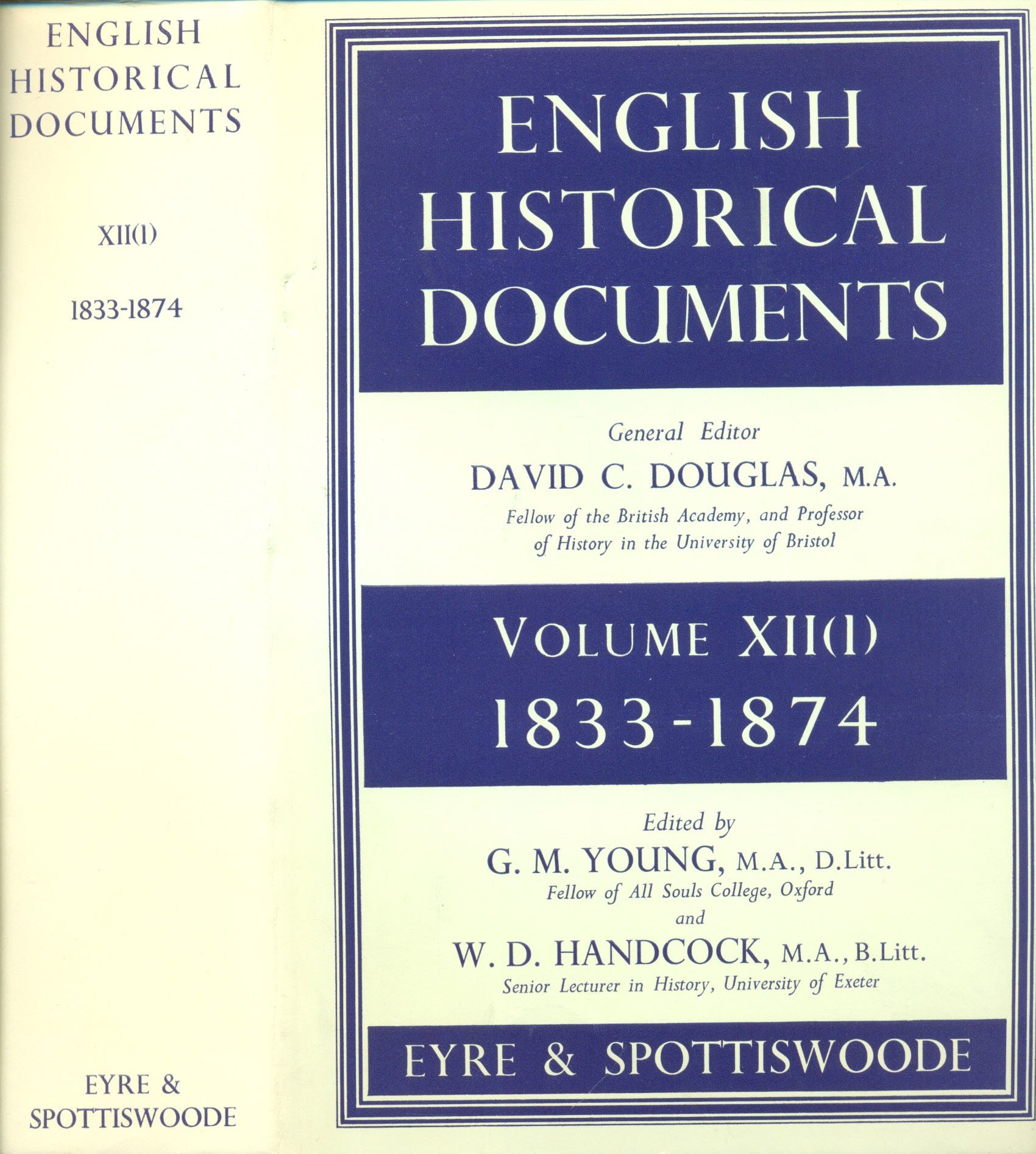 English Historical Documents, Vol. XII(1): 1833–1874