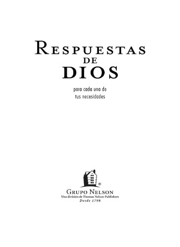 Respuestas de Dios Para Cada Una de Tus Necesidades