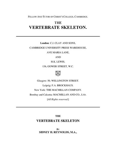 the vertebrate skeleton