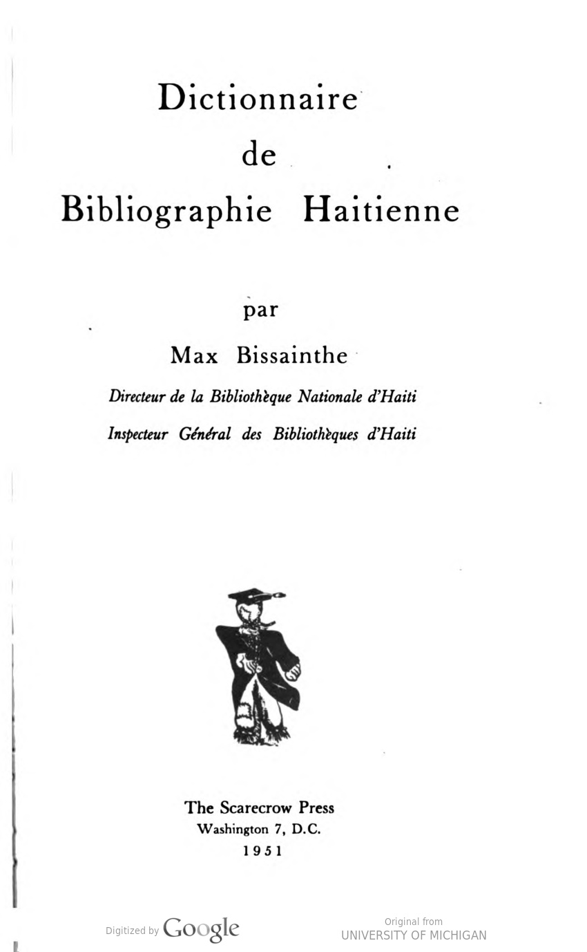 Dictionnaire de bibliographie haïtienne