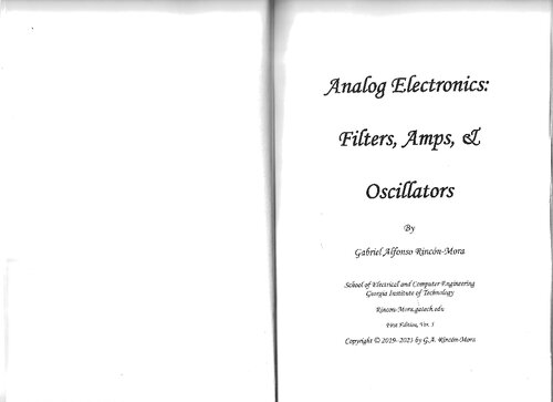 Analog Electronics: Filters, Amps, & Oscillators