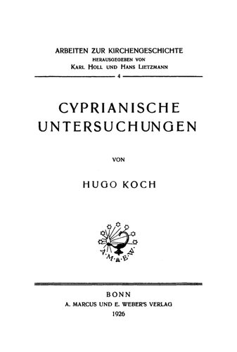 Cyprianische Untersuchungen