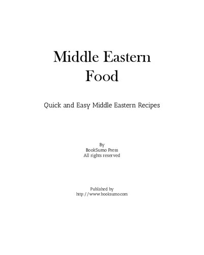 Middle Eastern Food: Quick and Easy Middle Eastern Recipes