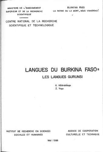 Langues du Burkina Faso : les langues Gurunsi