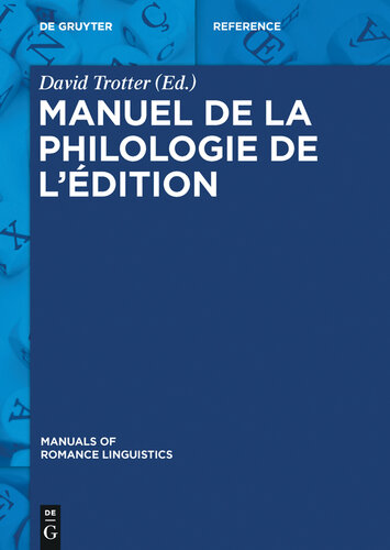 Manuel de la philologie de l'édition