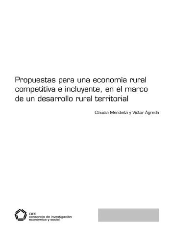 Propuestas para una economía rural competitiva e incluyente, en el marco de un desarrollo rural territorial (Perú)