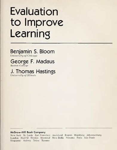 Evaluation to Improve Learning