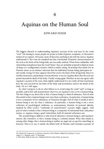 Aquinas on the Human Soul