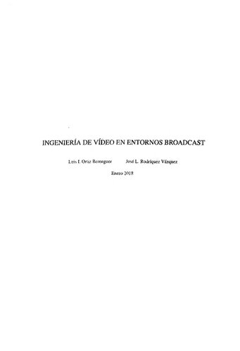 Ingeniería de Vídeo en Entornos Broadcast