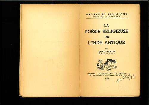 La Poésie Religieuse de l’Inde Antique