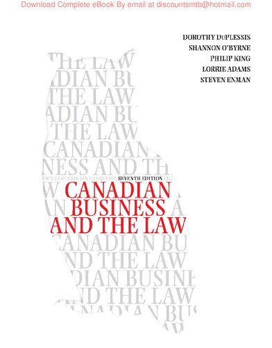 Canadian Business and the Law