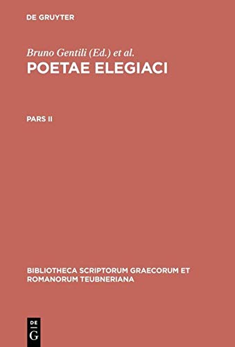 Poetae elegiaci: Pars II