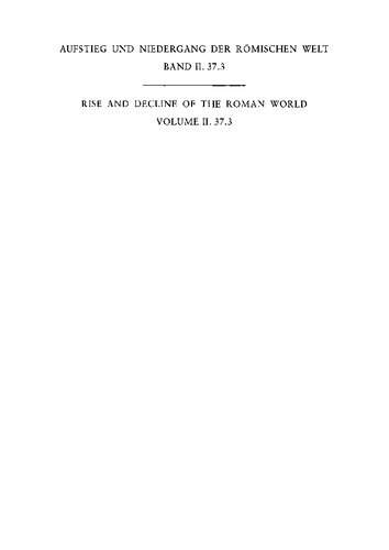 Geschichte u. Kultur Roms im Spiegel d. neueren Forschung ;2. Principat. Bd. 37. Philosophie, Wissenschaften, Technik