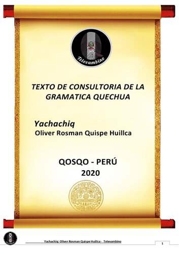 Texto de consulta de gramática quechua inka cuzqueño (Quechua/ Qhichwa)