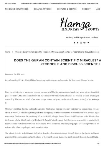 Does the Qur’an Contain Scientific Miracles_ A New Approach on how to Reconcile and Discuss Science in the Qur’an