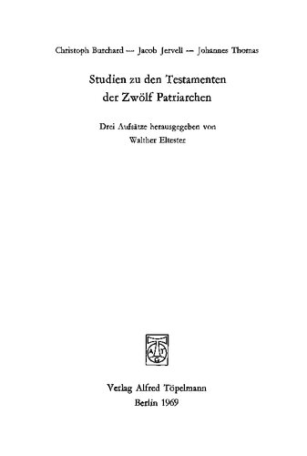 Studien zu den Testamenten der Zwölf Patriarchen