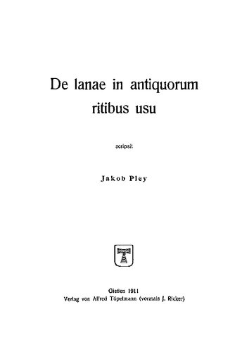 De lanae in antiquorum ritibus usu