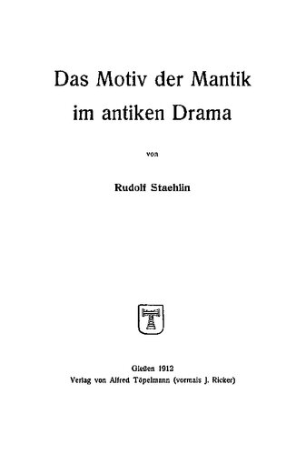 Das Motiv der Mantik im antiken Drama