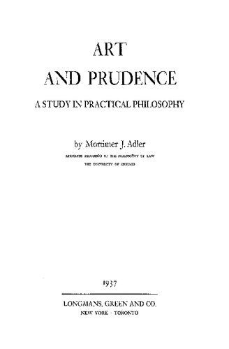 Art and Prudence - Study in Practical Philosophy