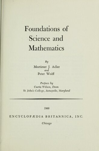 Foundations of Science and Mathematics