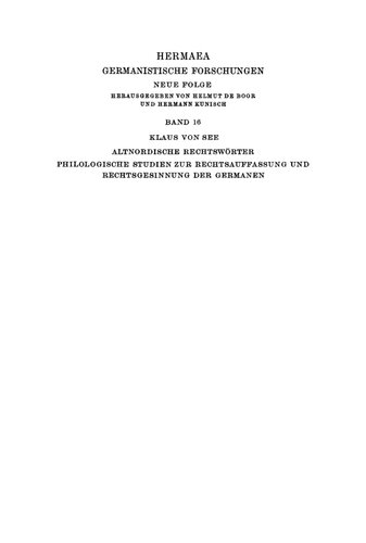 Altnordische Rechtswörter: Philologische Studien zur Rechtsauffassung und Rechtsgesinnung der Germanen