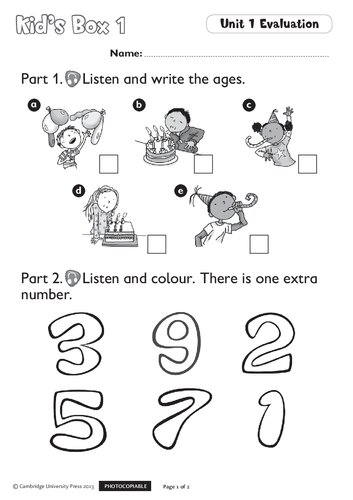 Kid's Box Level 1 Tests