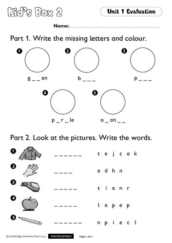 Kid's Box Level 2 Tests