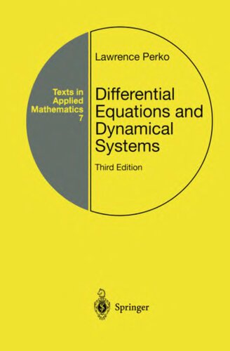 Differential Equations and Dynamical Systems